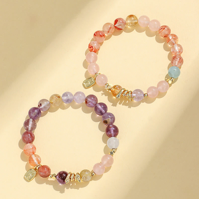Nimara Ritual Various Crystal Pink Crystal Amethyst Year Of The Snake Lucky Bracelet