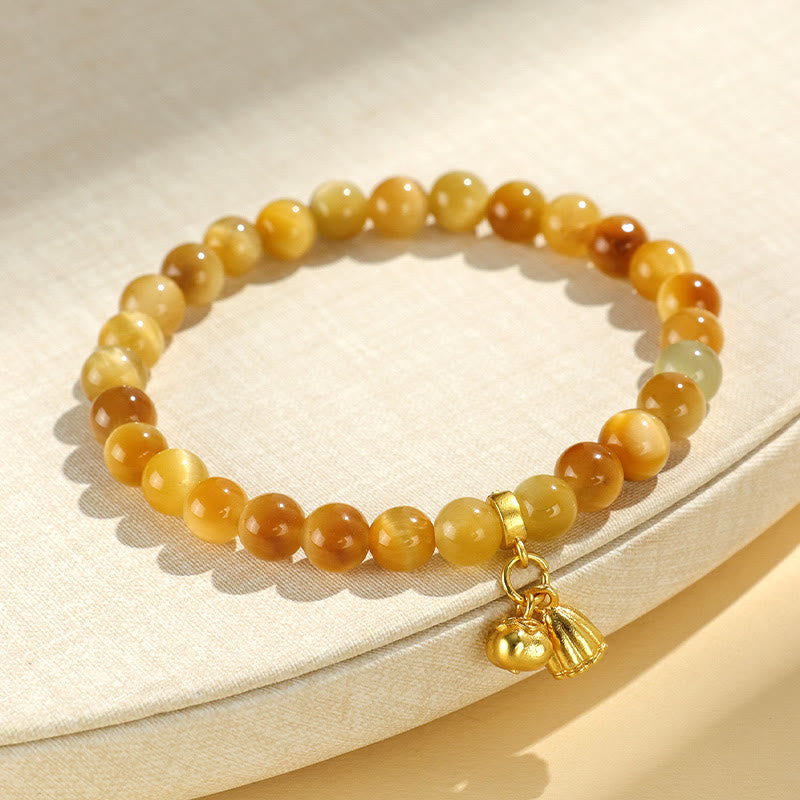 Nimara Ritual Tiger Eye Fu Character Bamboo Koi Fish Lotus Om Mani Padme Hum Protection Bracelet