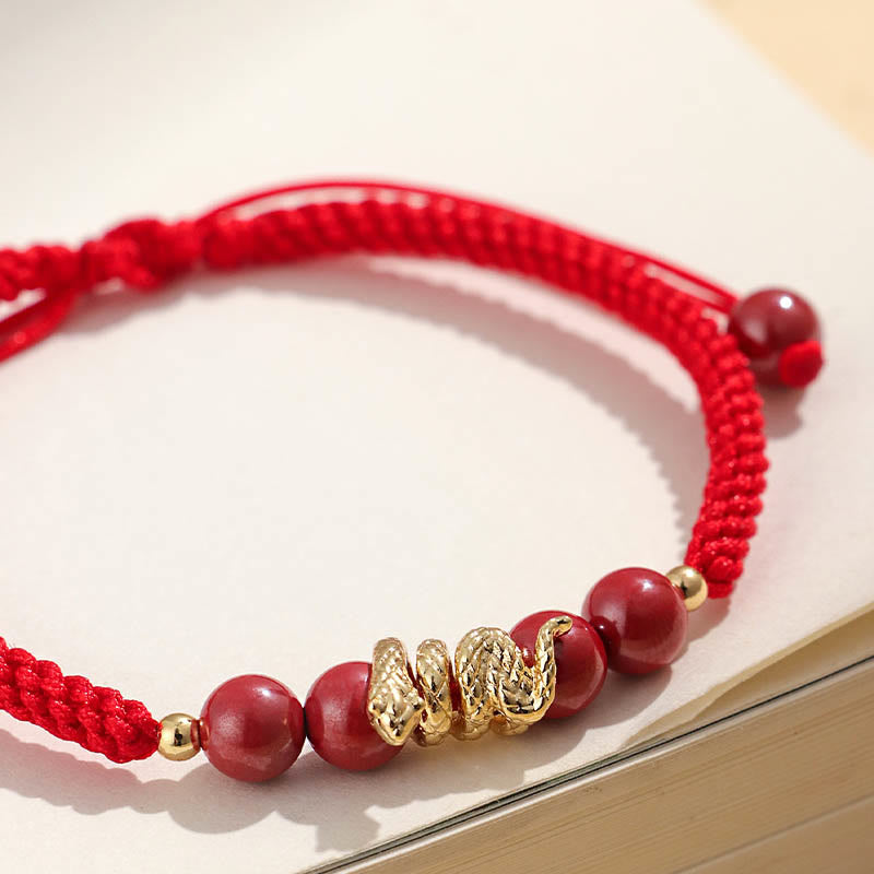 Nimara Ritual Cinnabar Handmade Year Of Snake String Protection Braided Bracelet