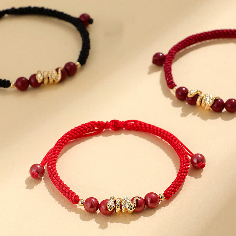 Nimara Ritual Cinnabar Handmade Year Of Snake String Protection Braided Bracelet