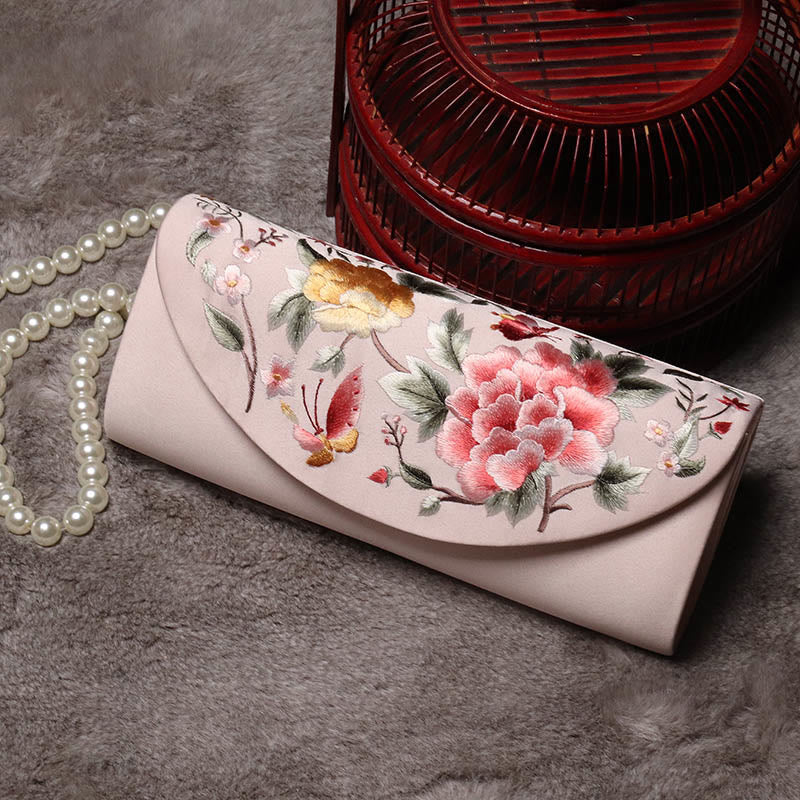 Nimara Ritual Peony Tulip Su Embroidery Wedding Shopping Purse Handbag Crossbody Bag