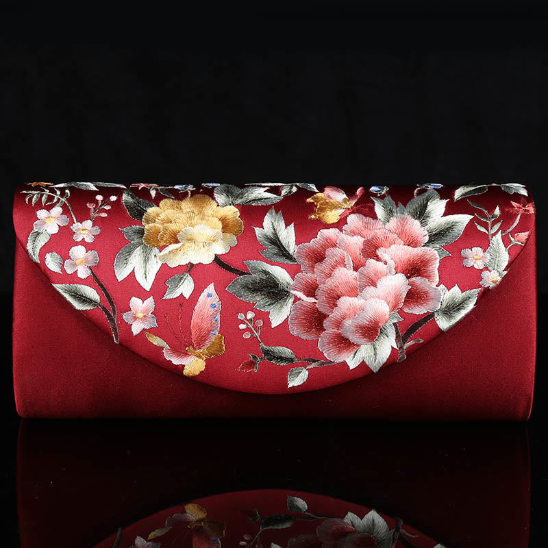 Nimara Ritual Peony Tulip Su Embroidery Wedding Shopping Purse Handbag Crossbody Bag