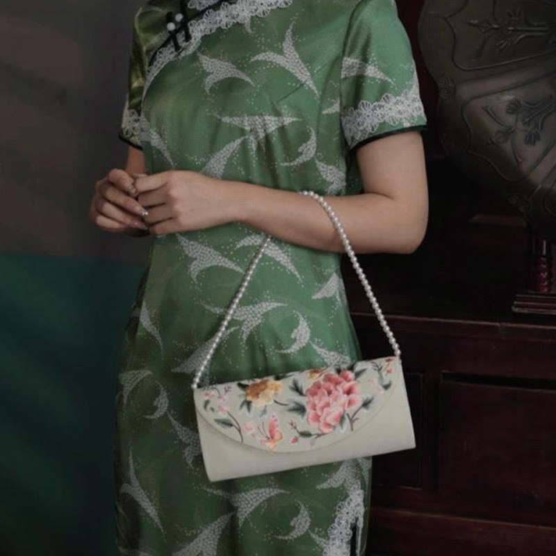 Nimara Ritual Peony Tulip Su Embroidery Wedding Shopping Purse Handbag Crossbody Bag
