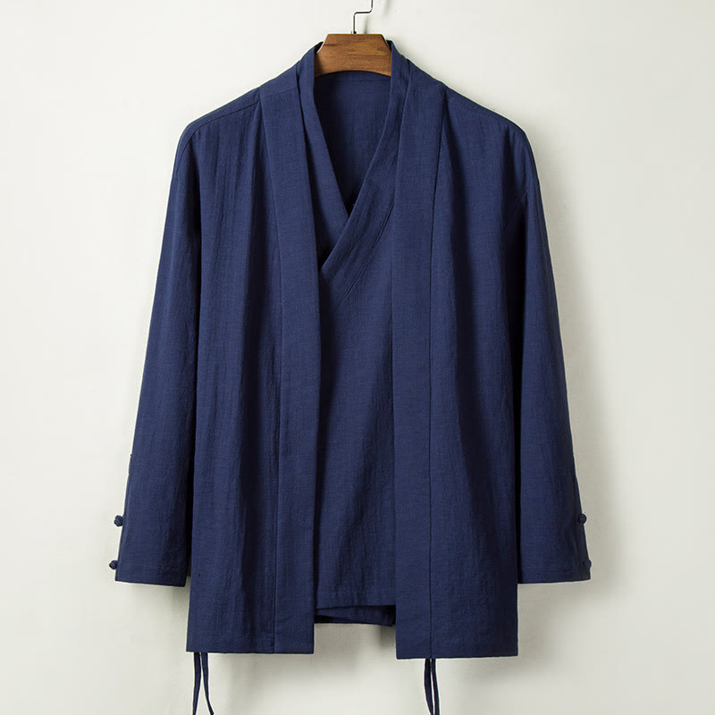 Nimara Ritual Fall Chinese Hanfu Cotton Linen Men Jacket Clothing