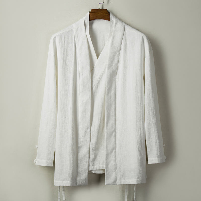 Nimara Ritual Fall Chinese Hanfu Cotton Linen Men Jacket Clothing