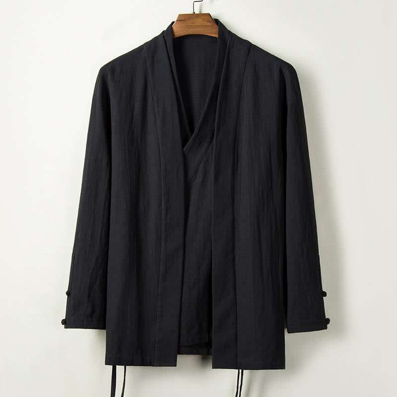 Nimara Ritual Fall Chinese Hanfu Cotton Linen Men Jacket Clothing