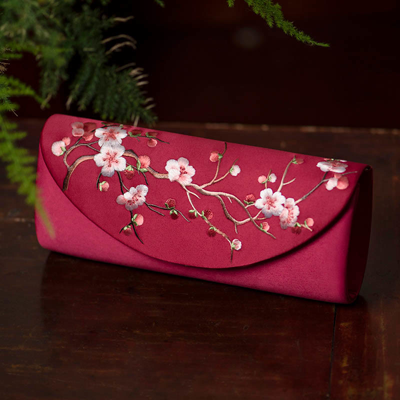 Nimara Ritual Plum Bossom Tulip Su Embroidery Wedding Shopping Purse Handbag Crossbody Bag