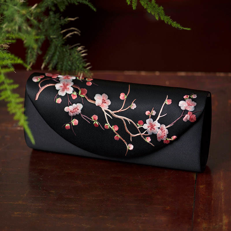Nimara Ritual Plum Bossom Tulip Su Embroidery Wedding Shopping Purse Handbag Crossbody Bag