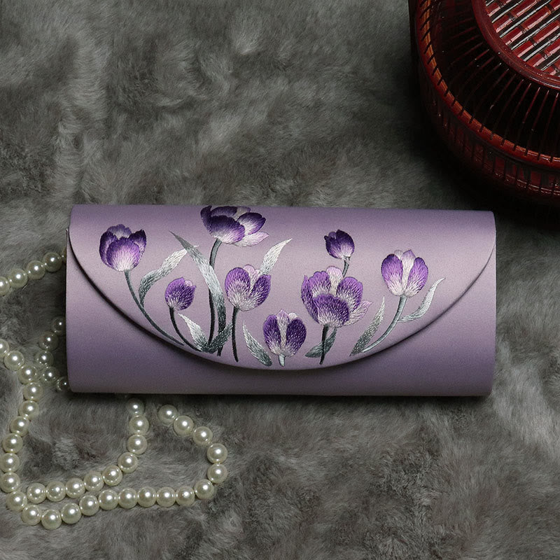 Nimara Ritual Plum Bossom Tulip Su Embroidery Wedding Shopping Purse Handbag Crossbody Bag