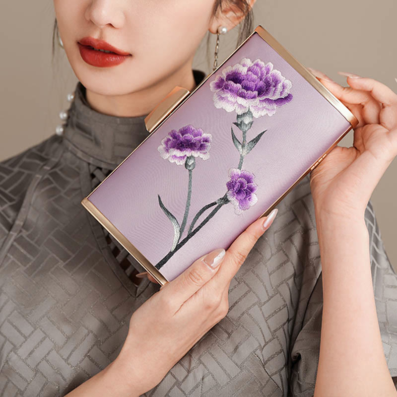 Nimara Ritual Carnation Peony Begonia Su Embroidery Wedding Shopping Purse Handbag Crossbody Bag