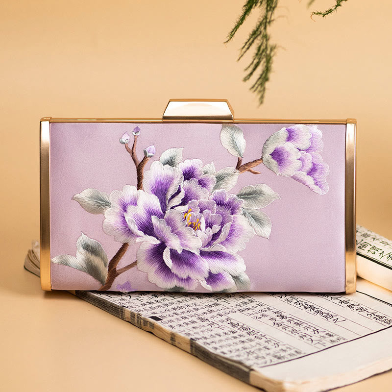 Nimara Ritual Carnation Peony Begonia Su Embroidery Wedding Shopping Purse Handbag Crossbody Bag