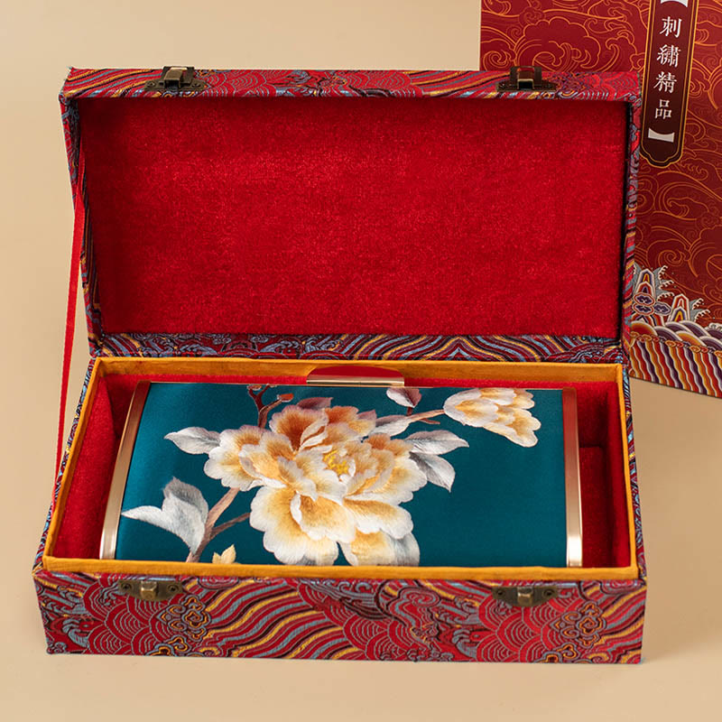 Nimara Ritual Carnation Peony Begonia Su Embroidery Wedding Shopping Purse Handbag Crossbody Bag