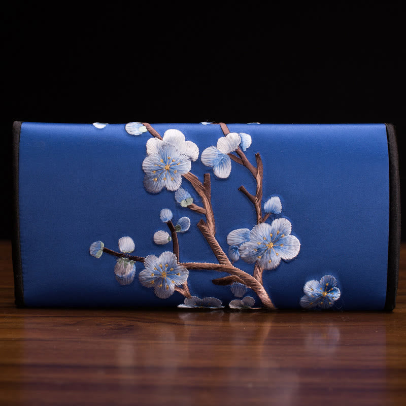 Nimara Ritual Plum Bossom Su Embroidery Journey Shopping Long Purse Handbag