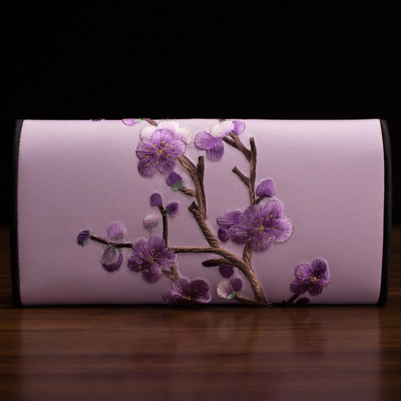 Nimara Ritual Plum Bossom Su Embroidery Journey Shopping Long Purse Handbag