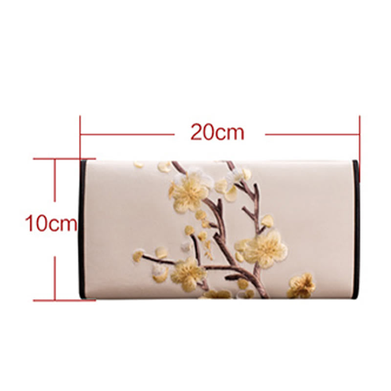 Nimara Ritual Plum Bossom Su Embroidery Journey Shopping Long Purse Handbag