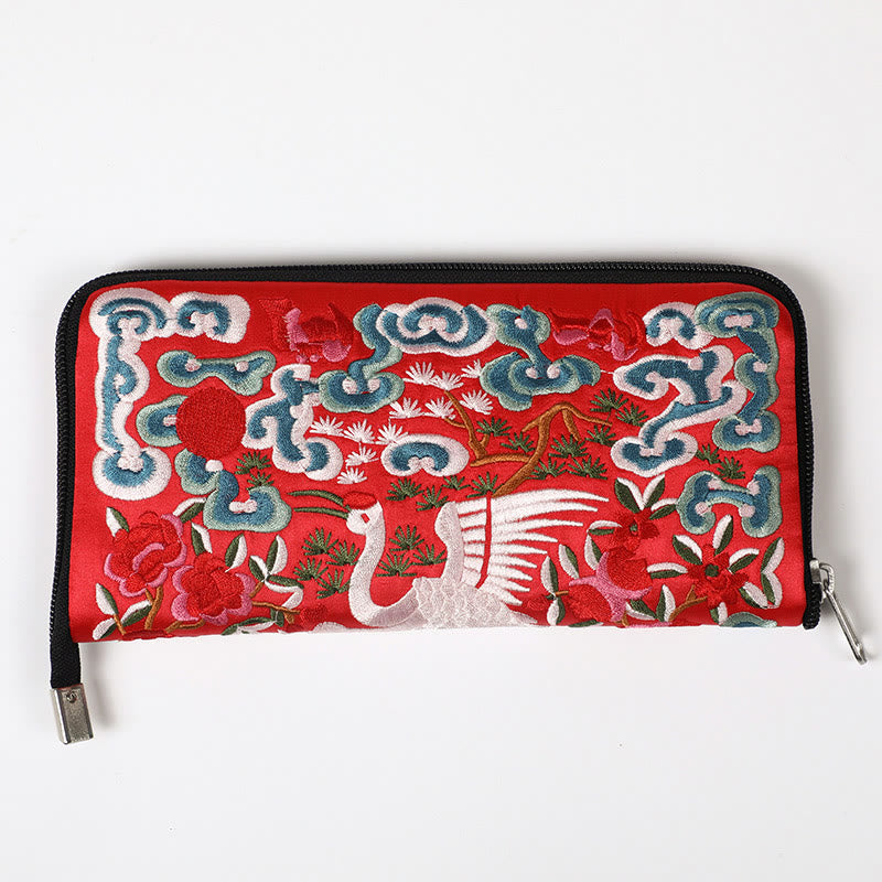 Nimara Ritual Mythical Beast Phoenix Dragon Qilin Su Embroidery Ticket Folder Storage Journey Shopping Purse Handbag