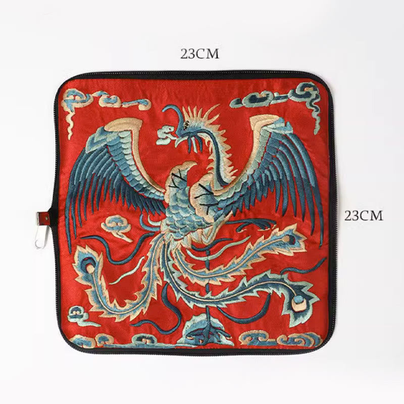 Nimara Ritual Mythical Beast Phoenix Dragon Qilin Su Embroidery Ticket Folder Storage Journey Shopping Purse Handbag