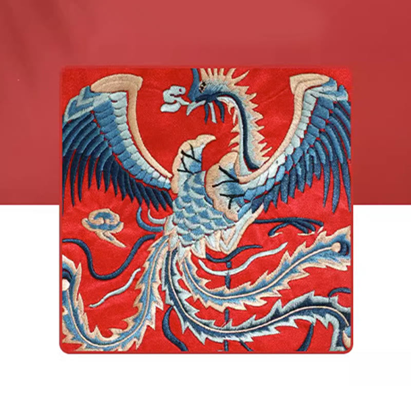 Nimara Ritual Mythical Beast Phoenix Dragon Qilin Su Embroidery Ticket Folder Storage Journey Shopping Purse Handbag