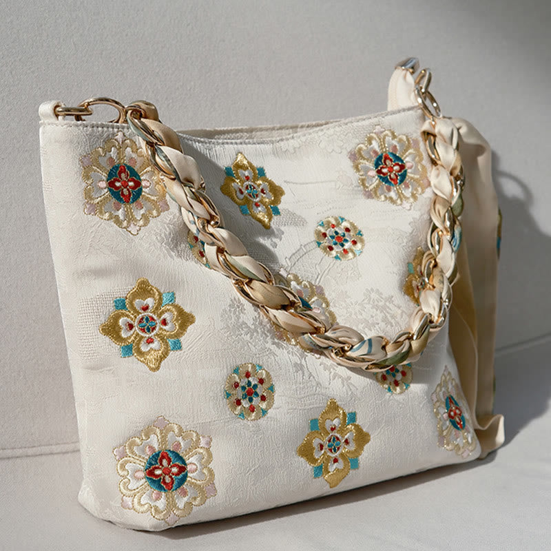 Nimara Ritual Satin Su Embroidery Journey Shopping Shoulder Bag Handbag Crossbody Bag