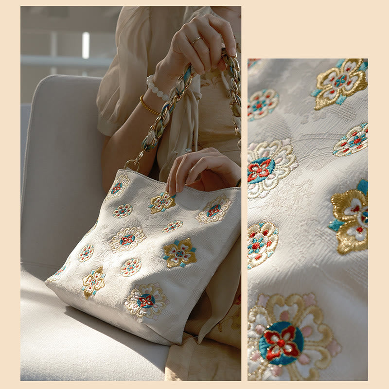 Nimara Ritual Satin Su Embroidery Journey Shopping Shoulder Bag Handbag Crossbody Bag