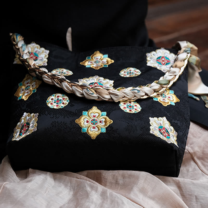 Nimara Ritual Satin Su Embroidery Journey Shopping Shoulder Bag Handbag Crossbody Bag