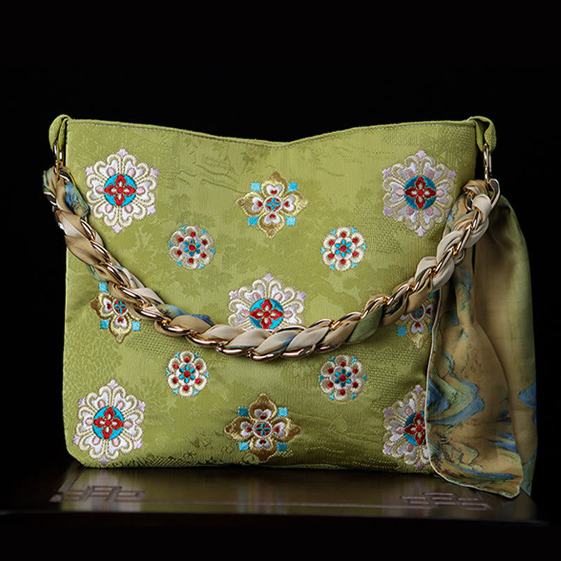Nimara Ritual Satin Su Embroidery Journey Shopping Shoulder Bag Handbag Crossbody Bag