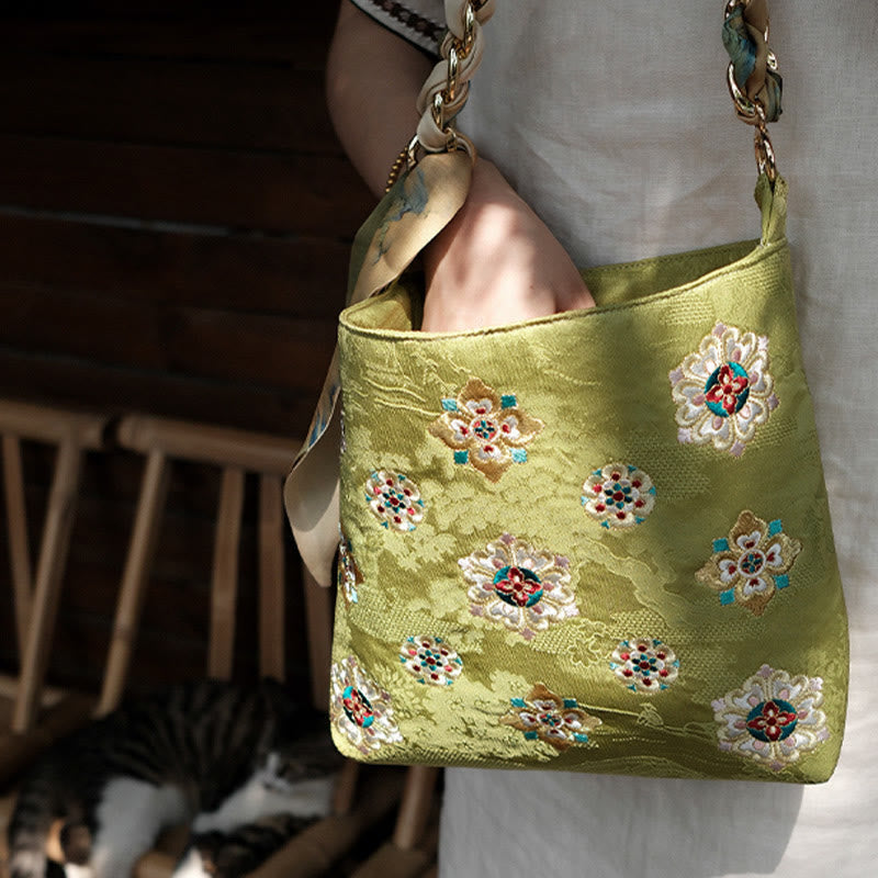 Nimara Ritual Satin Su Embroidery Journey Shopping Shoulder Bag Handbag Crossbody Bag