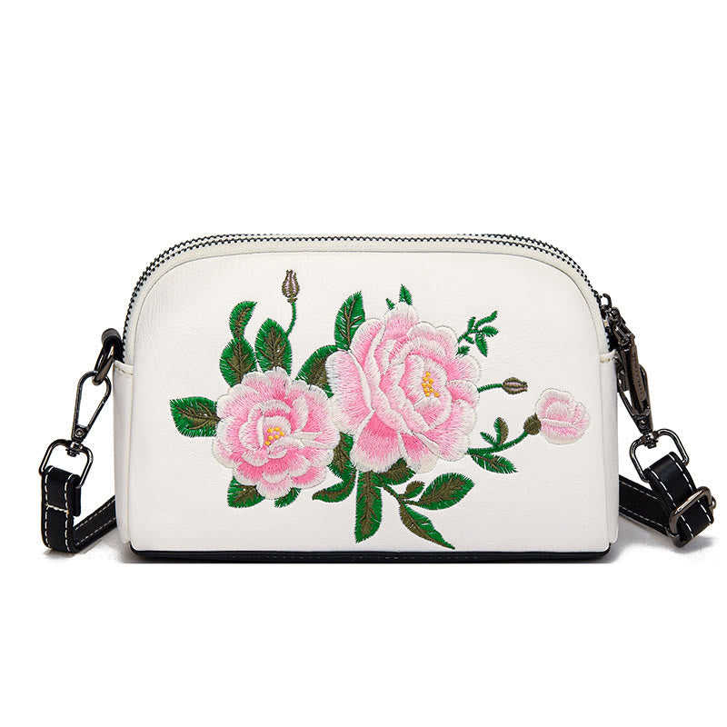 Nimara Ritual Peony Pomegranate Flowers Su Embroidery Journey Shopping Purse Shoulder Bag Crossbody Bag