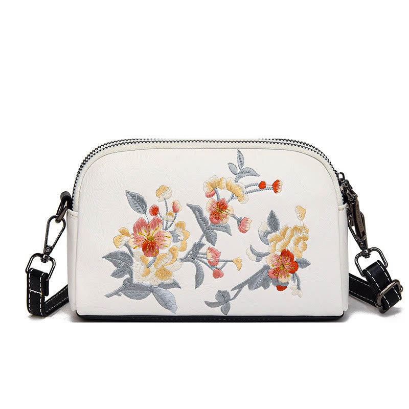 Nimara Ritual Peony Pomegranate Flowers Su Embroidery Journey Shopping Purse Shoulder Bag Crossbody Bag