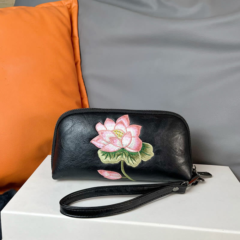 Nimara Ritual Lotus Su Embroidery Journey Shopping Purse Handbag