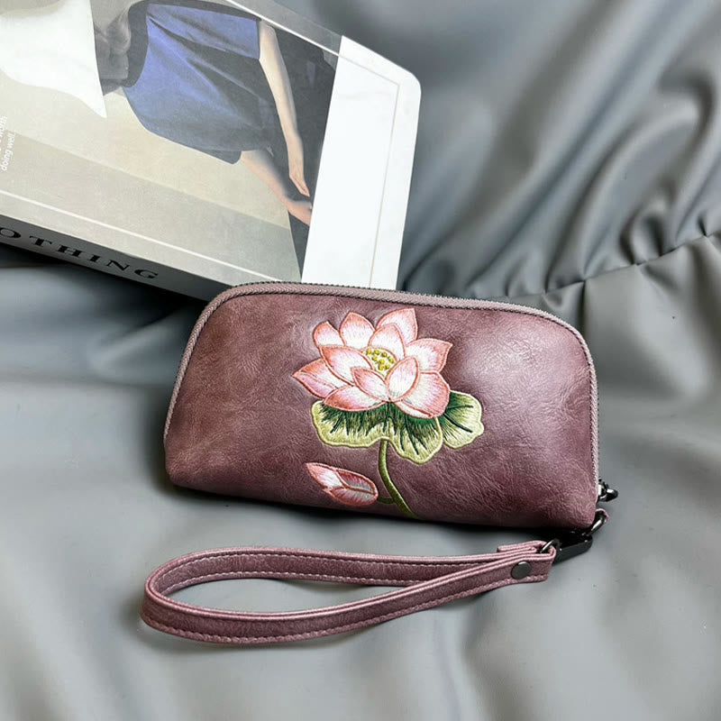 Nimara Ritual Lotus Su Embroidery Journey Shopping Purse Handbag