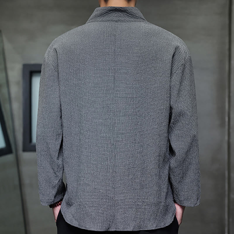 Nimara Ritual Simple V-Neck Long Sleeve T-Shirt Men Clothing