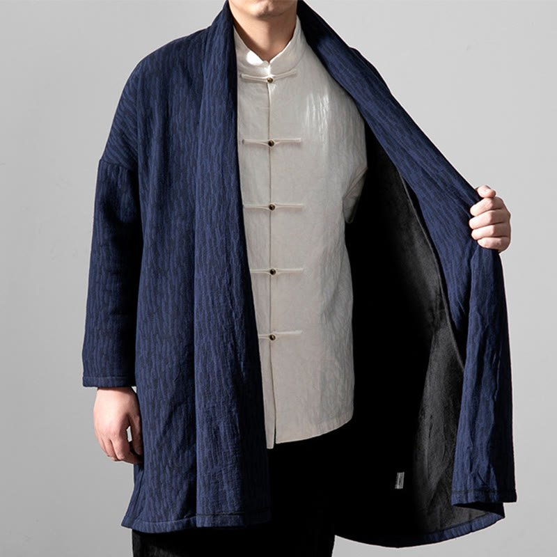 Nimara Ritual Fall Simple Cotton Fleece Lined Men's Mid-length Coat Clothing