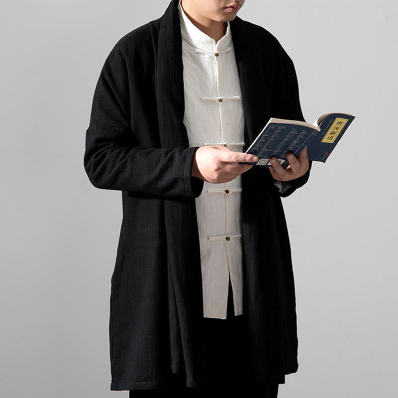 Nimara Ritual Fall Simple Cotton Fleece Lined Men's Mid-length Coat Clothing