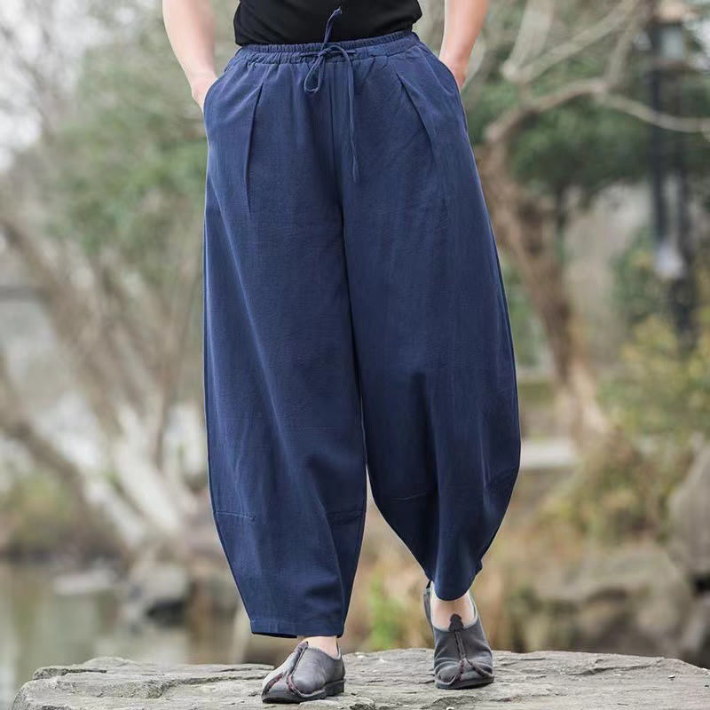 Nimara Ritual Casual Simple Drawstring Men's Harem Pants With Pockets