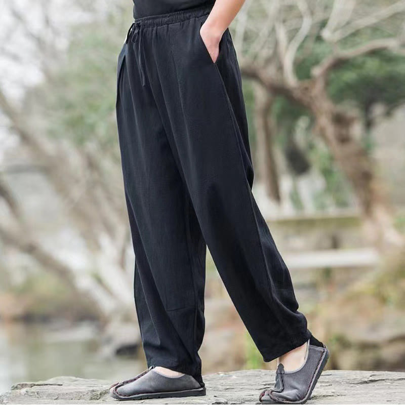 Nimara Ritual Casual Simple Drawstring Men's Harem Pants With Pockets