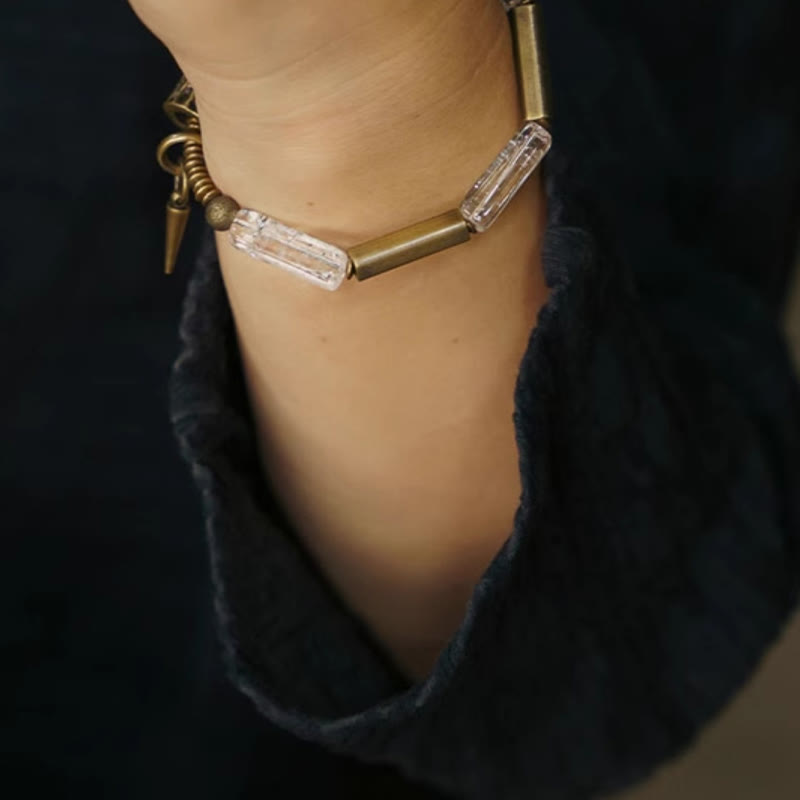 Nimara Ritual Copper Square White Crystal Luck Bracelet