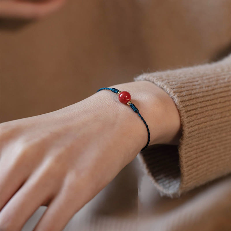 Nimara Ritual Handmade String Cinnabar Buckle Blessing Bracelet