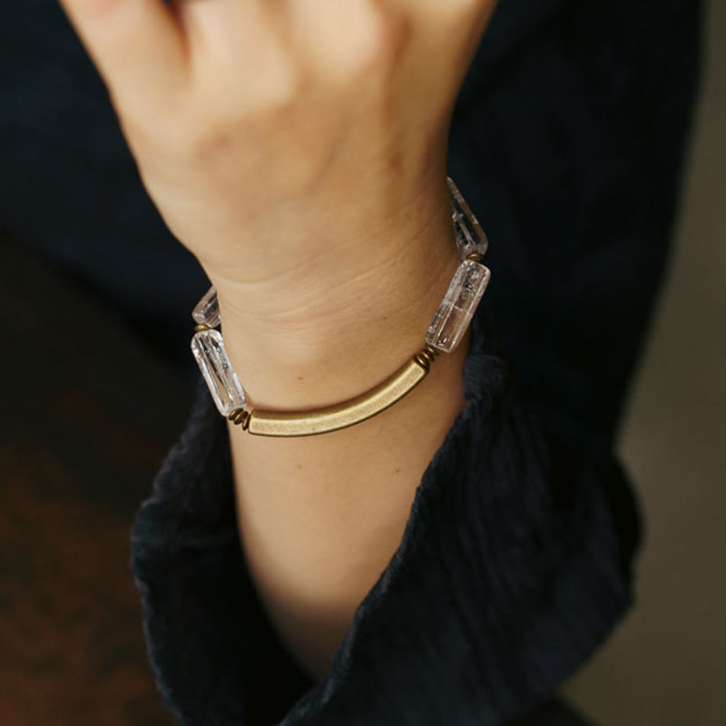 Nimara Ritual Square White Crystal Copper Luck Healing Bracelet