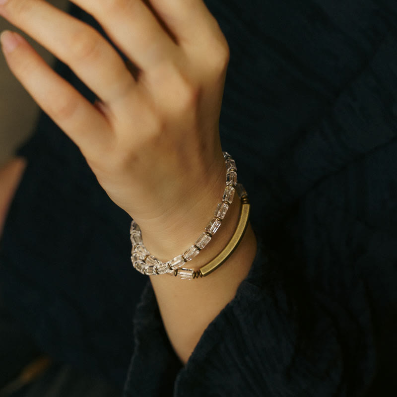 Nimara Ritual Square White Crystal Copper Luck Bracelet
