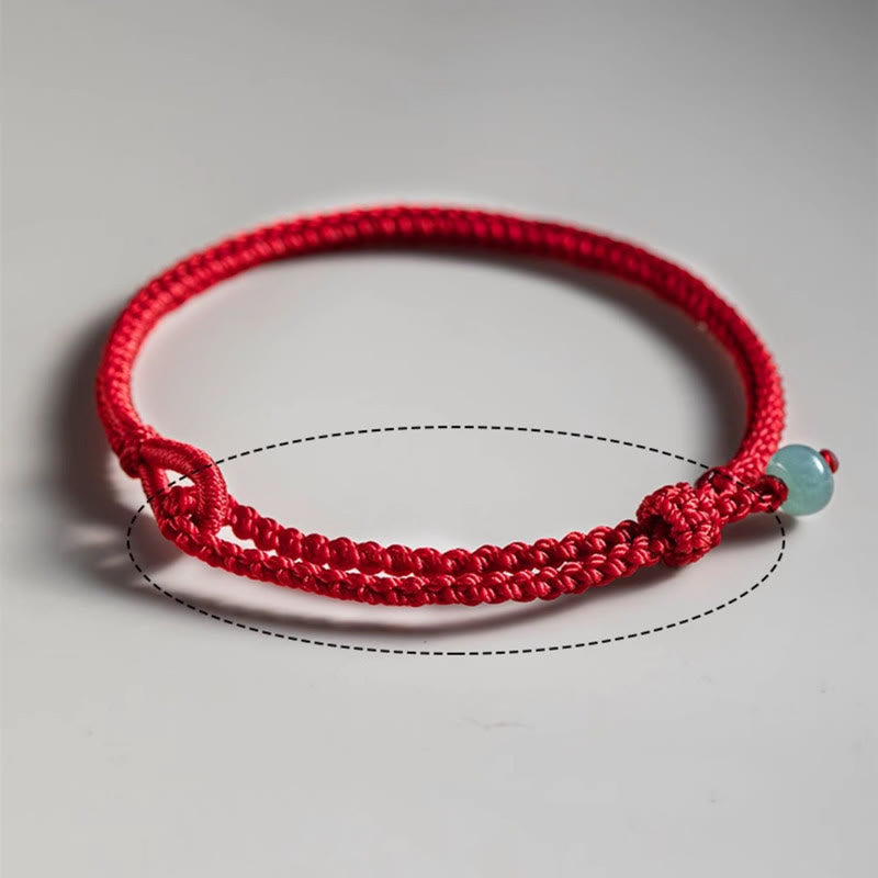 Love Strength Red String Jade Bracelet