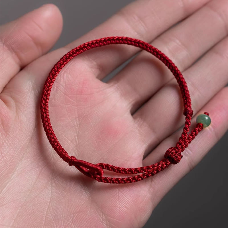 Love Strength Red String Jade Bracelet