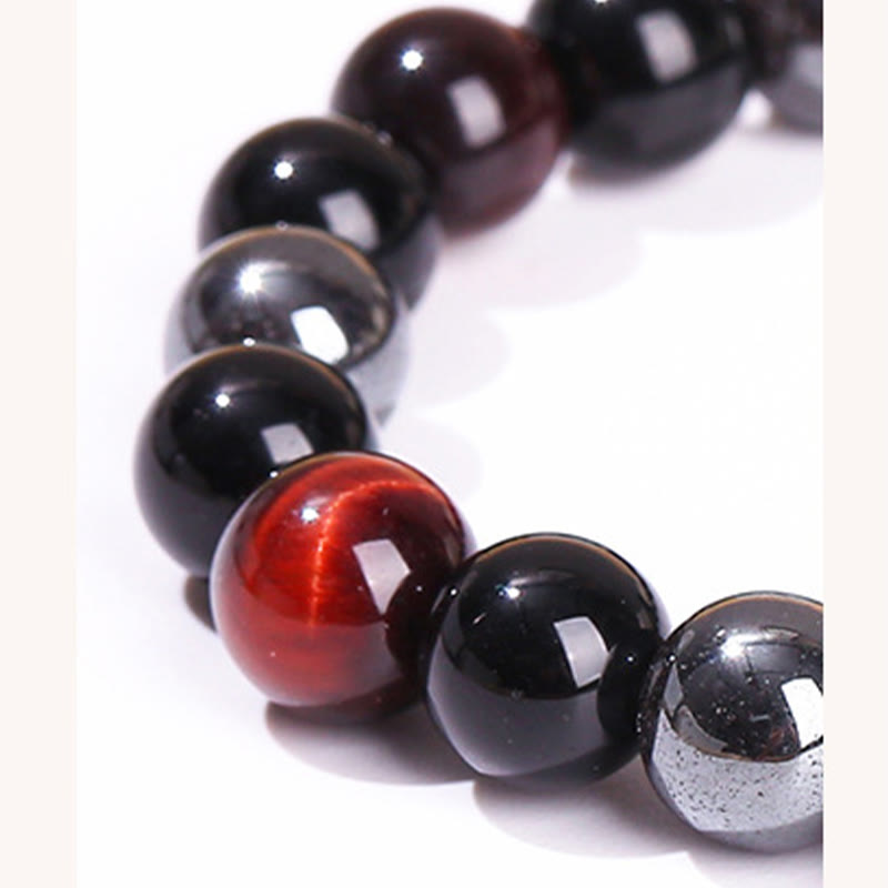 Nimara Ritual Natural Tiger's Eye Obsidian Hematite Positive Powerful Bracelet