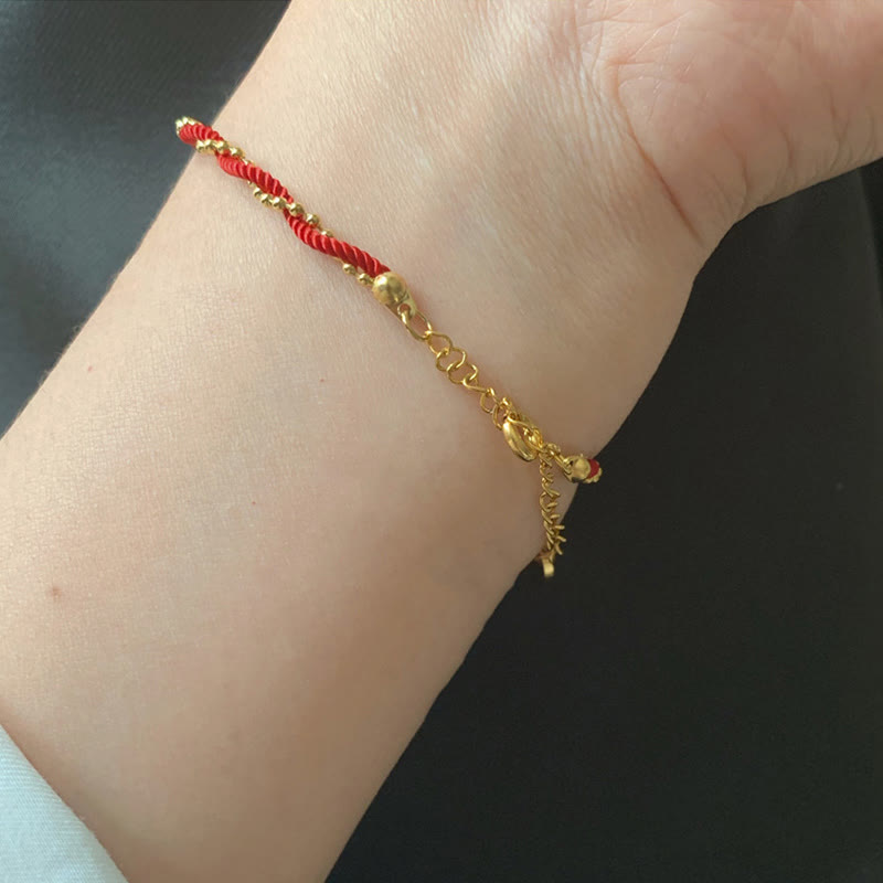 Nimara Ritual Red String Gold Plated Copper Good Luck Strength Bracelet