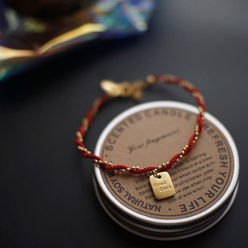 Nimara Ritual Red String Gold Plated Copper Good Luck Strength Bracelet