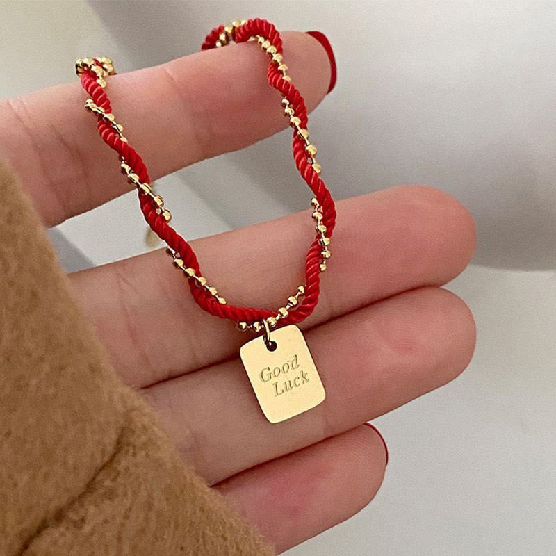 Nimara Ritual Red String Gold Plated Copper Good Luck Strength Bracelet