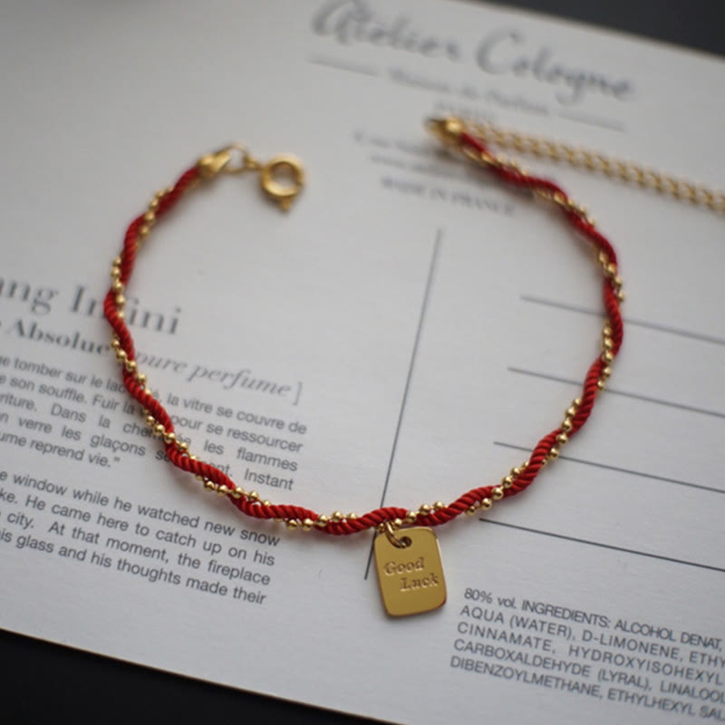 Nimara Ritual Red String Gold Plated Copper Good Luck Strength Bracelet