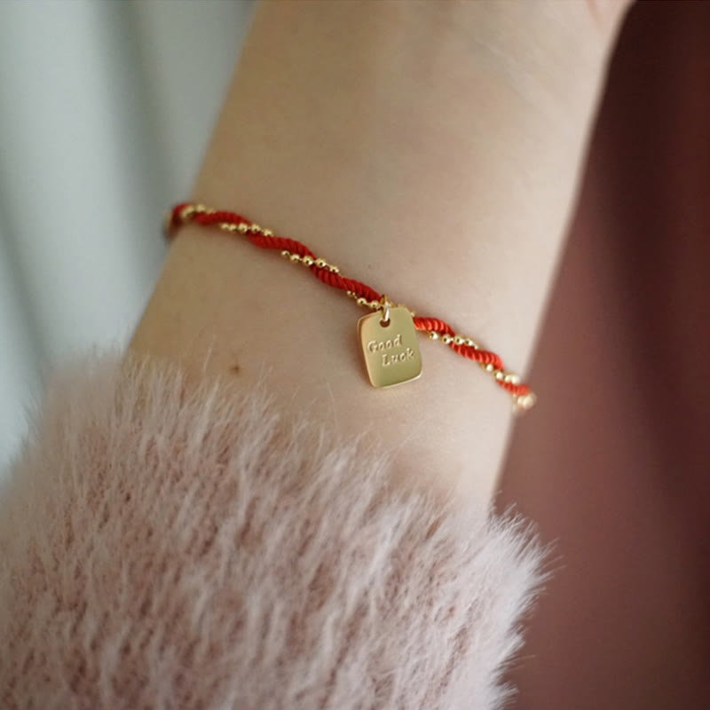 Nimara Ritual Red String Gold Plated Copper Good Luck Strength Bracelet