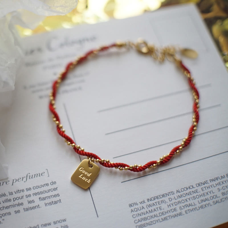 Nimara Ritual Red String Gold Plated Copper Good Luck Strength Bracelet
