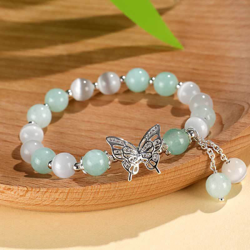 Nimara Ritual Chrysoberyl Cat's Eye Chalcedony Butterfly Love Bracelet